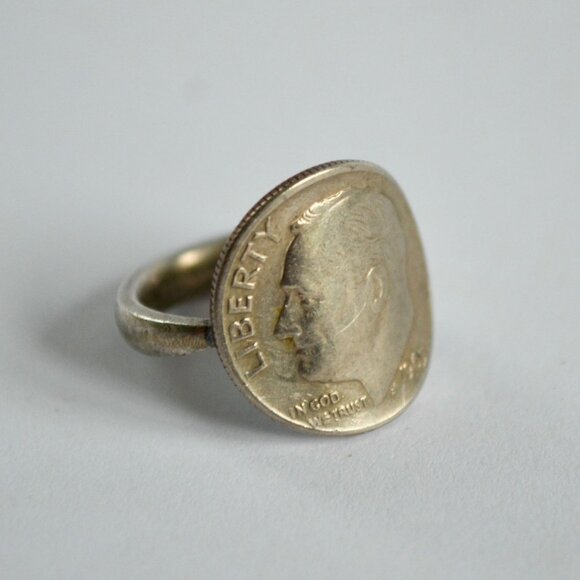 1965 US Dime Ring Vintage Size 3.5 - Picture 1 of 4